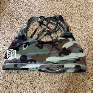 Born primitive Camo Strappy CrossFit Sports Bra